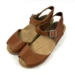 Mia Anja Clogs 36 Wooden Swedish Open Toe Sandals Womens Shoes